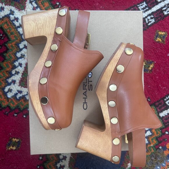 Charlotte Stone Hari Platform Slingback Studded Clog Size 8 NWT - Picture 6 of 11